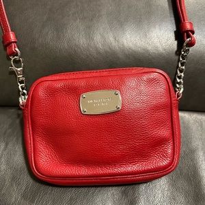 Michael Kors Mini Crossbody Handbag Soft Red Leather Like New Condition